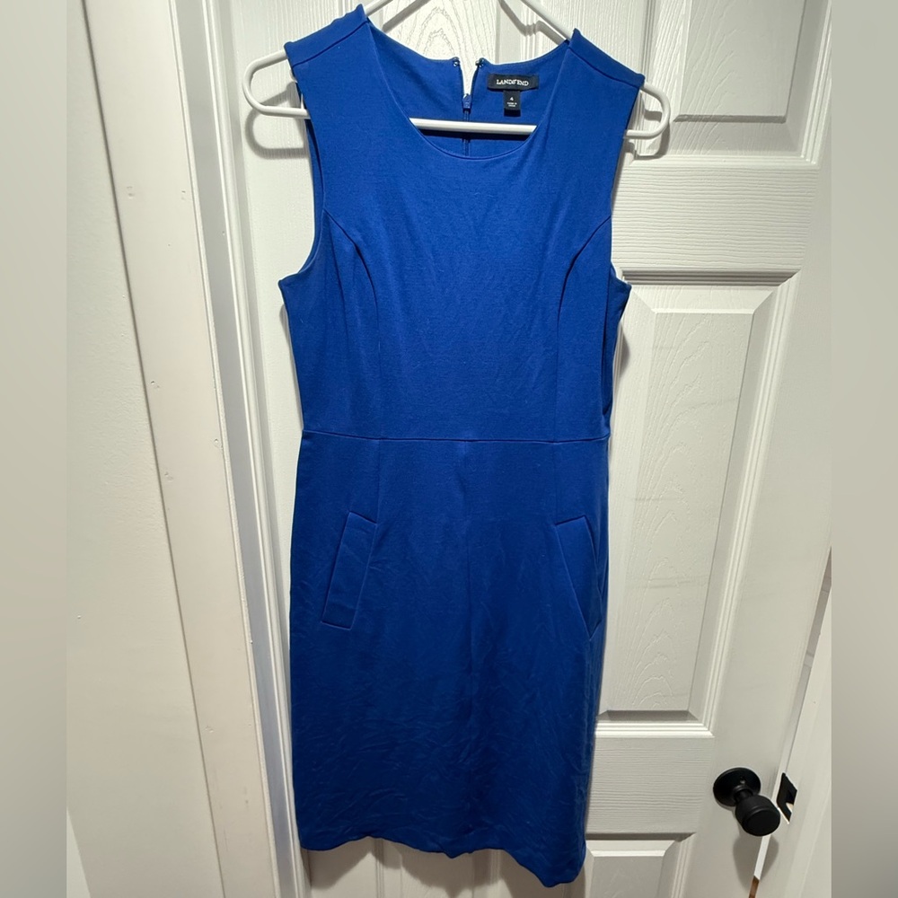 Lands' End Vibrant Blue Midi Dress